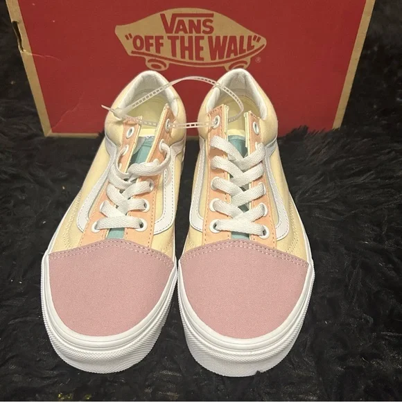 VANS old skool pastel multicolored lace up shoes sneakers women’s 7 new - Picture 6 of 7